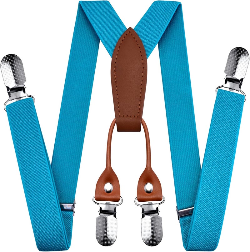 Branduce Solid Color Baby Boy Suspender with 4 Strong Clips Adjustable Kids Y Back Suspenders - Image 1